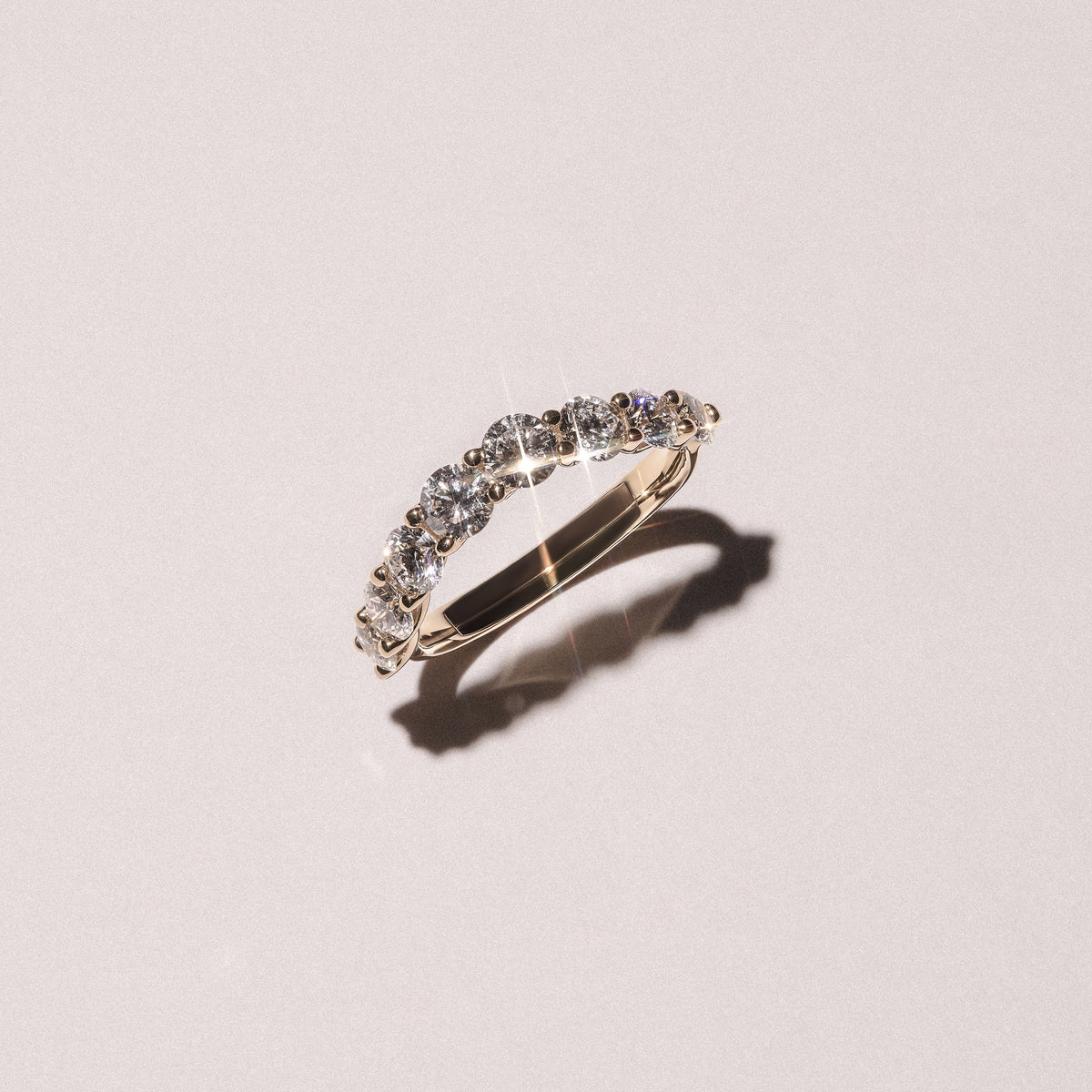 Legacy 1.73ct Round Cut Lab Diamond Half Eternity Ring in 18K Yellow Gold