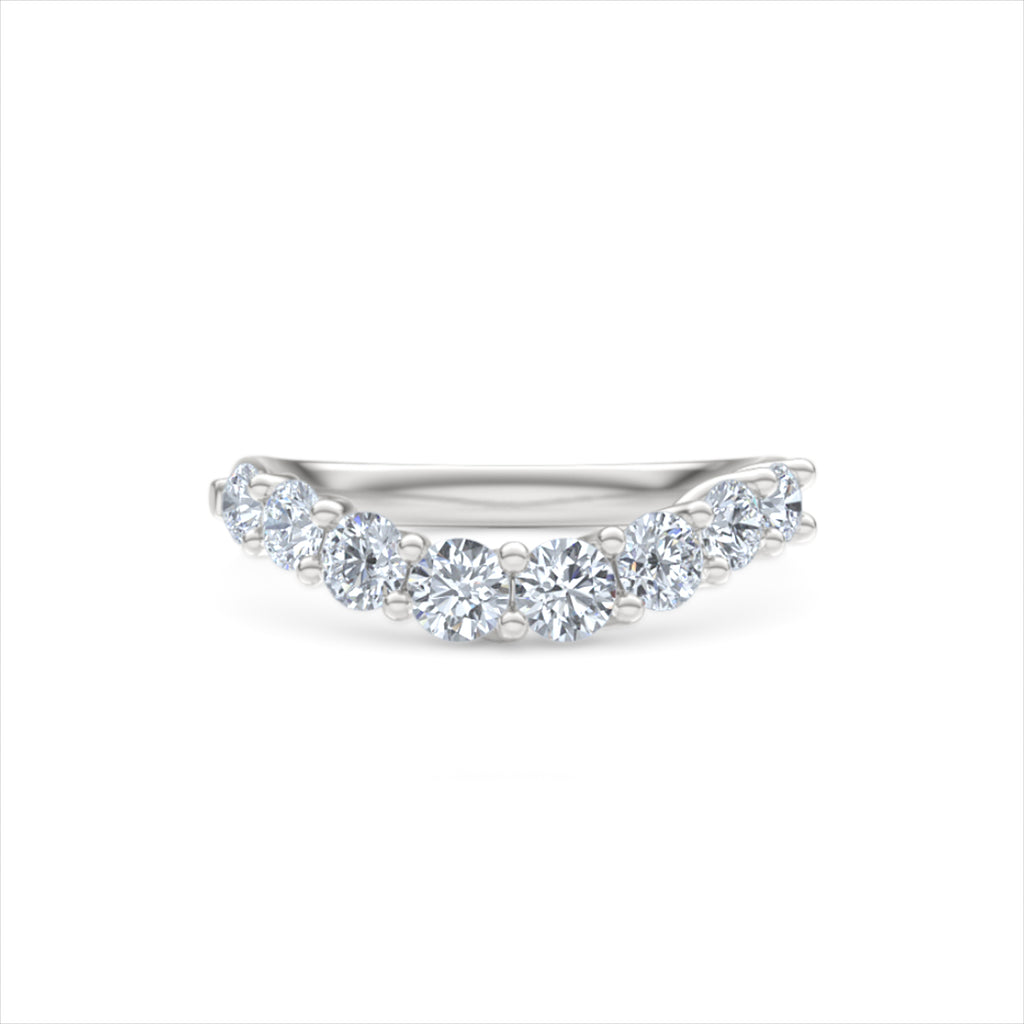 Legacy 0.90ct Round Cut Lab Diamond Half Eternity Ring in Platinum