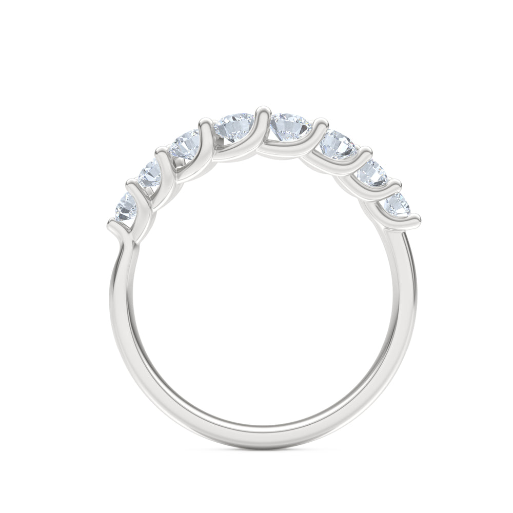 Legacy 0.90ct Round Cut Lab Diamond Half Eternity Ring in 18K White Gold