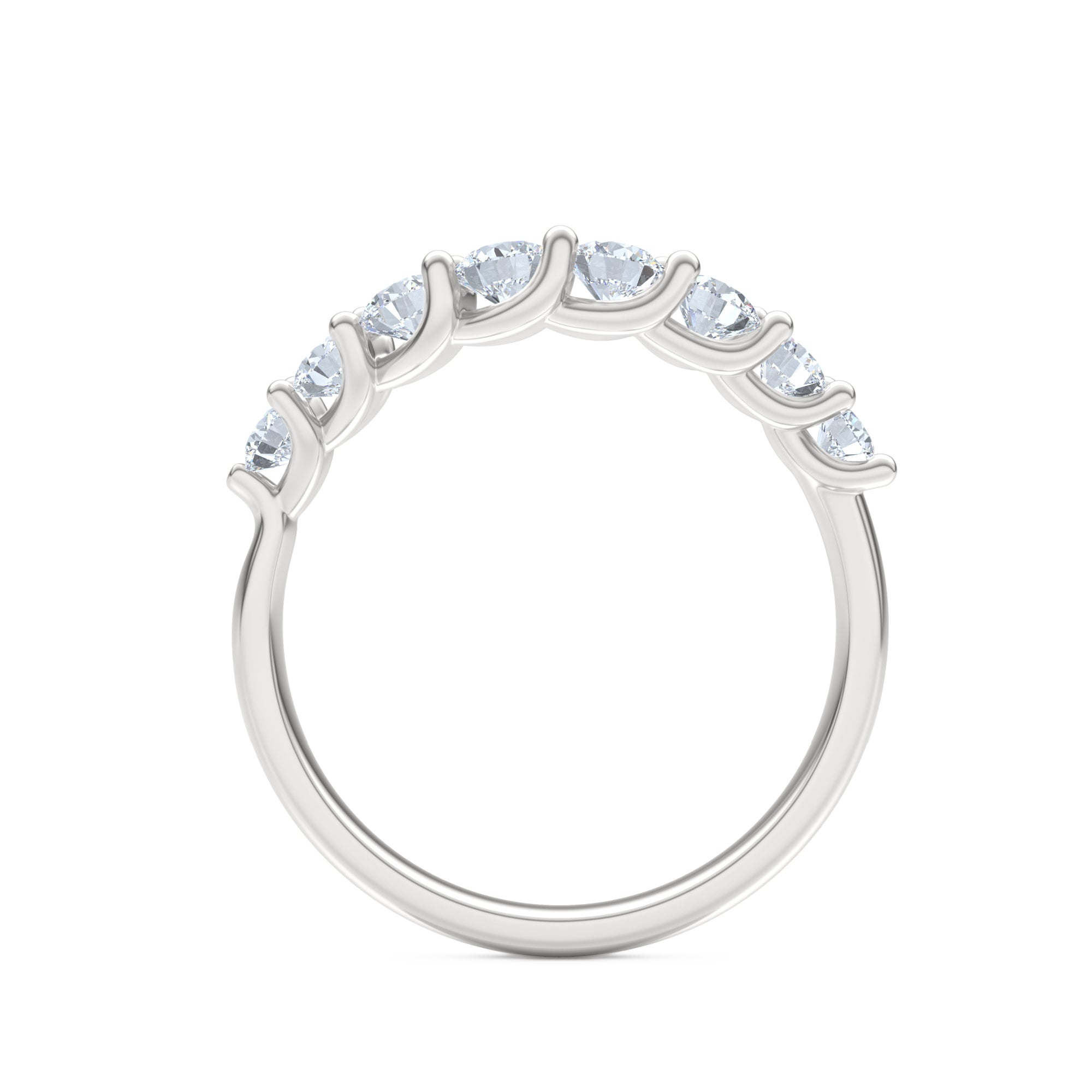 Legacy 0.90ct Round Cut Lab Diamond Half Eternity Ring in 18K White Gold