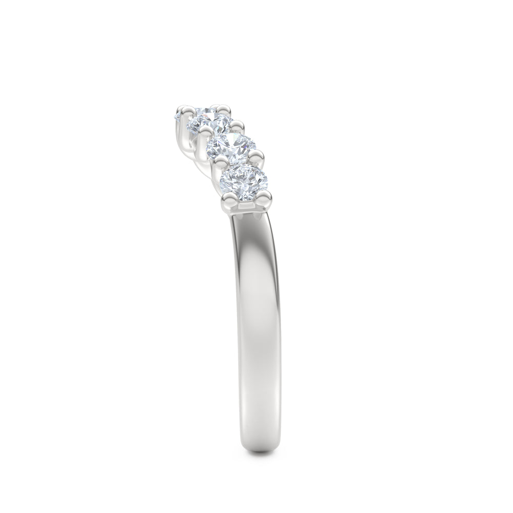 Legacy 0.90ct Round Cut Lab Diamond Half Eternity Ring in 18K White Gold