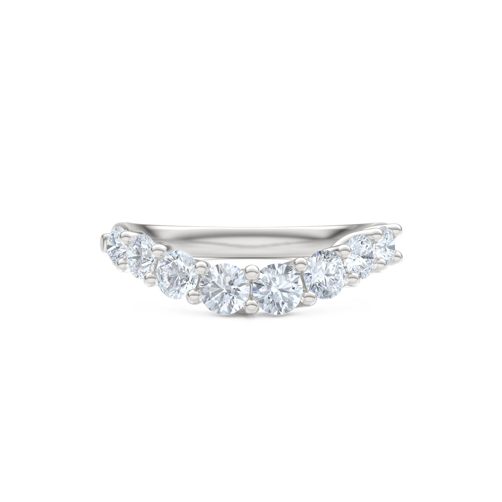 Legacy 0.90ct Round Cut Lab Diamond Half Eternity Ring in 18K White Gold