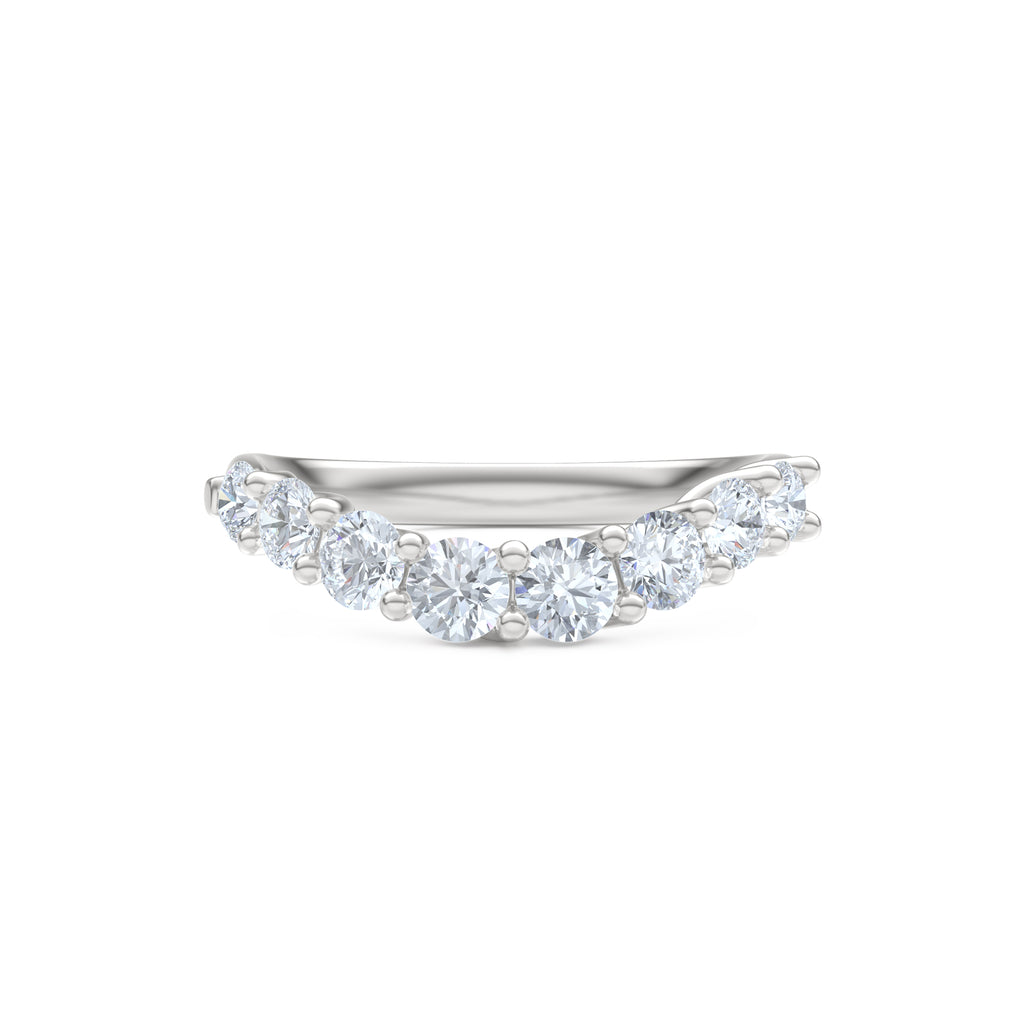 Legacy 0.90ct Round Cut Lab Diamond Half Eternity Ring in 18K White Gold