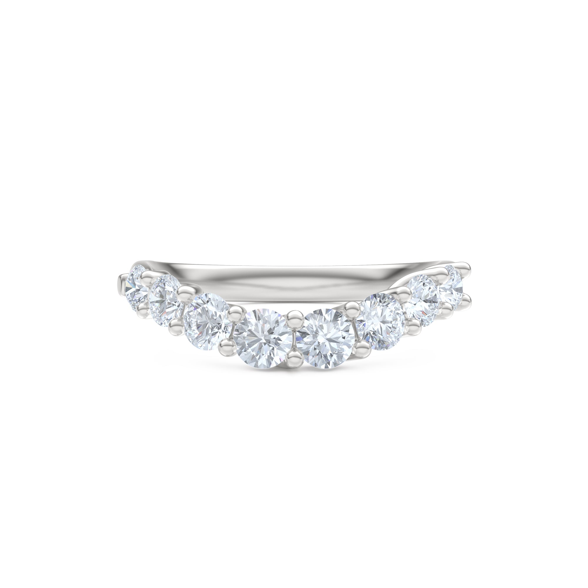 Legacy 0.90ct Round Cut Lab Diamond Half Eternity Ring in 18K White Gold