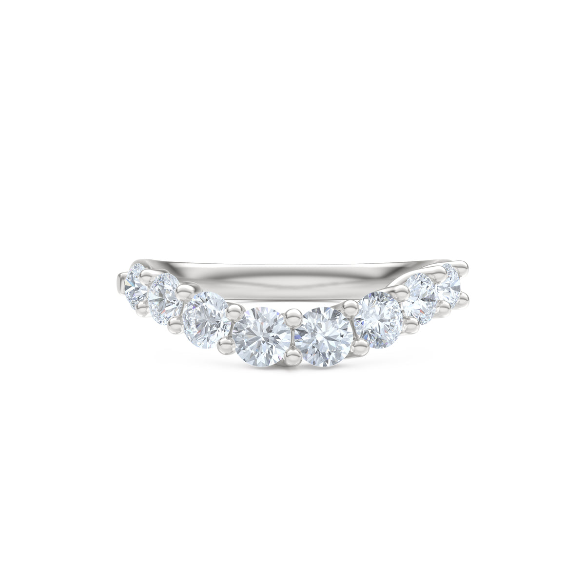 Legacy 0.90ct Round Cut Lab Diamond Half Eternity Ring in Platinum