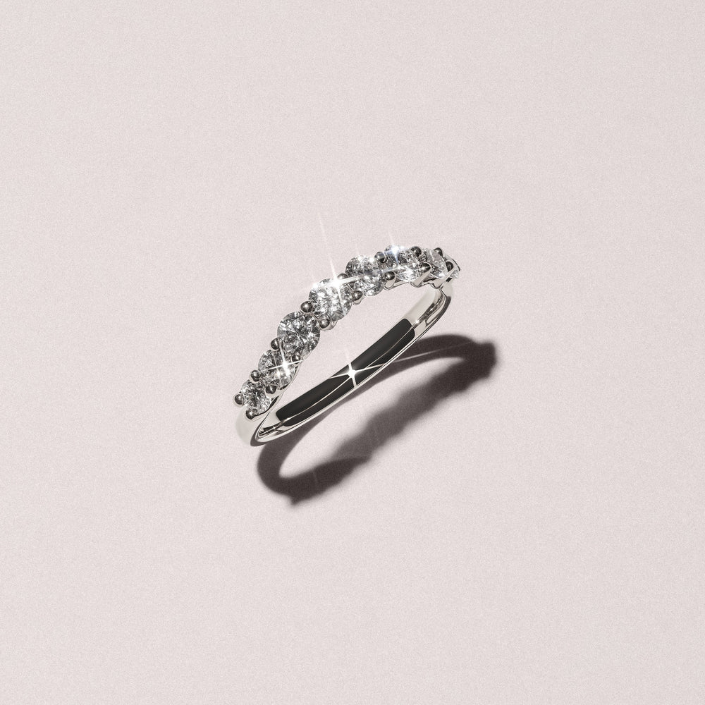 Legacy 0.90ct Round Cut Lab Diamond Half Eternity Ring in 18K White Gold