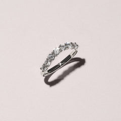 Legacy 0.90ct Round Cut Lab Diamond Half Eternity Ring in 18K White Gold