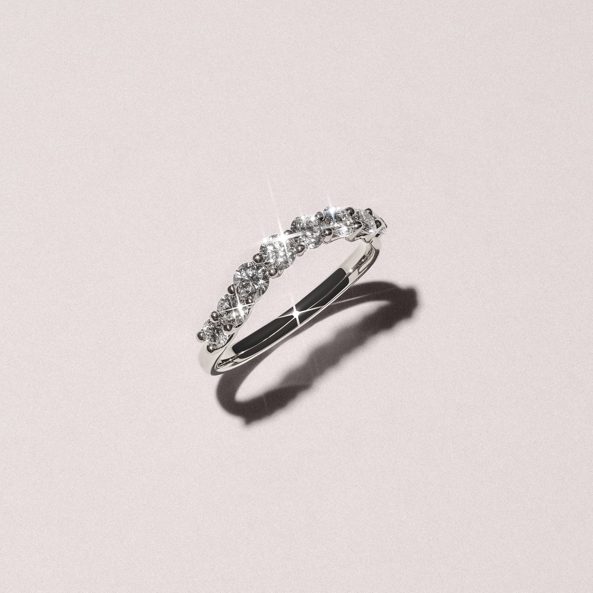 Legacy 0.90ct Round Cut Lab Diamond Half Eternity Ring in 18K White Gold