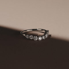 Legacy 0.90ct Round Cut Lab Diamond Half Eternity Ring in Platinum