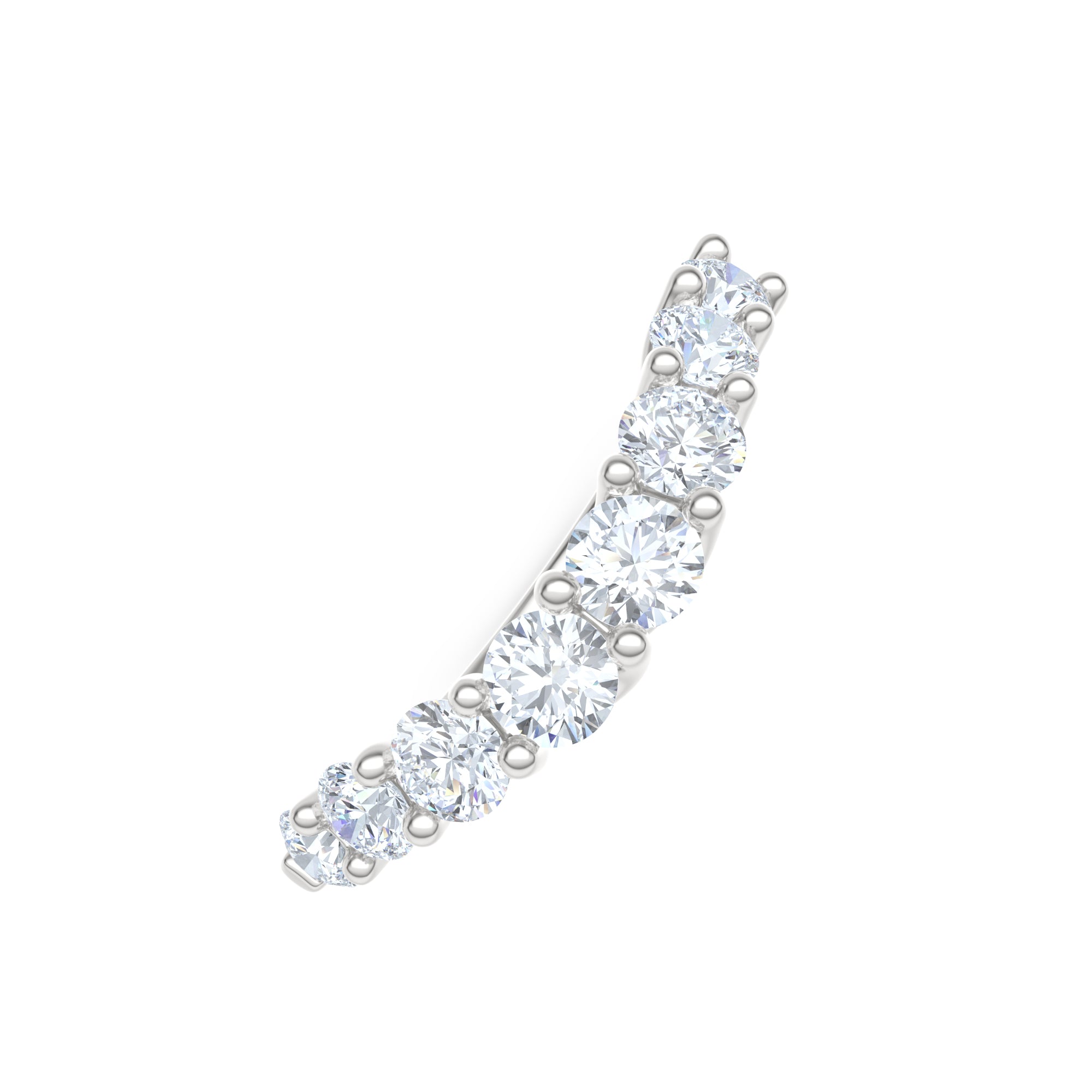 Legacy 0.90ct Round Cut Lab Diamond Half Eternity Ring in 18K White Gold