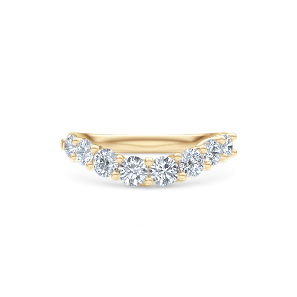 Legacy 0.90ct Round Cut Lab Diamond Half Eternity Ring in 18K Yellow Gold