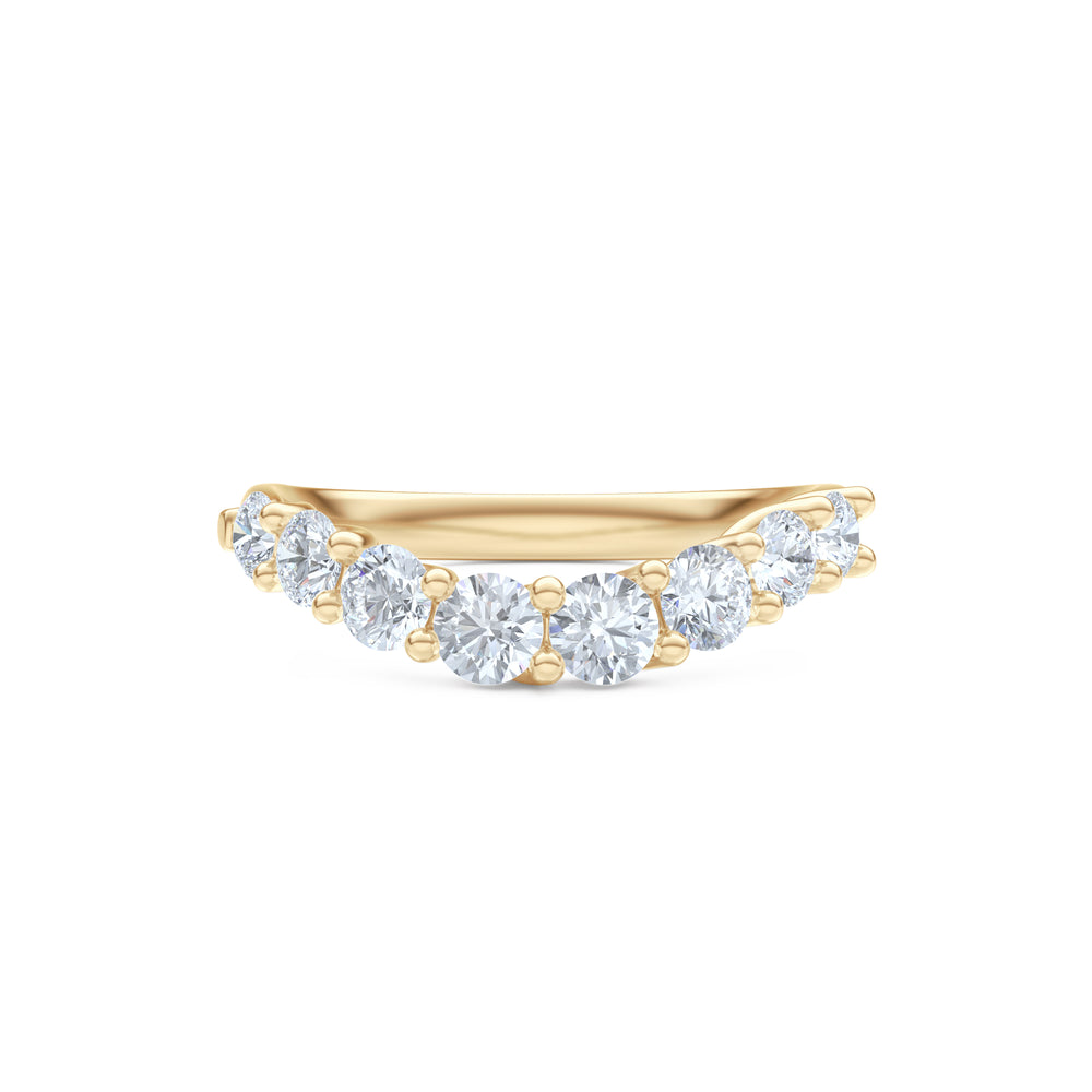 Legacy 0.90ct Round Cut Lab Diamond Half Eternity Ring in 18K Yellow Gold