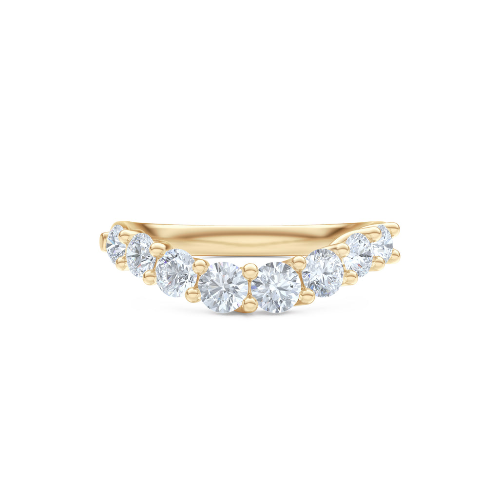 Legacy 0.90ct Round Cut Lab Diamond Half Eternity Ring in 18K Yellow Gold