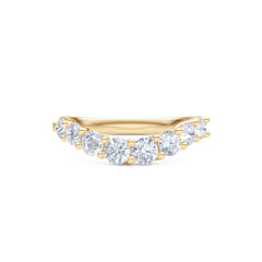 Legacy 0.90ct Round Cut Lab Diamond Half Eternity Ring in 18K Yellow Gold