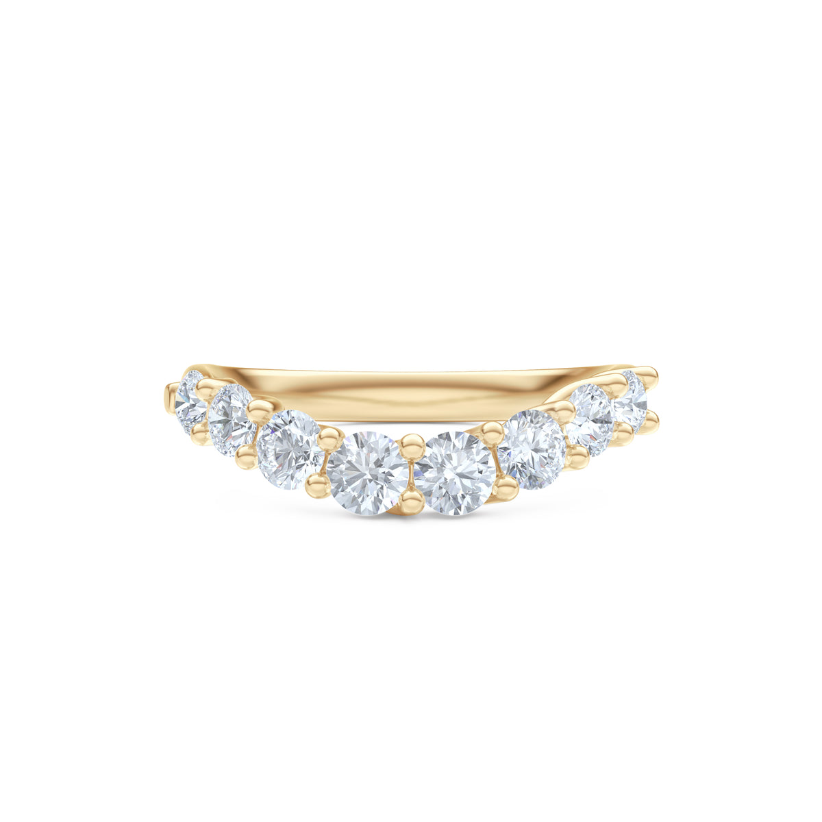 Legacy 0.90ct Round Cut Lab Diamond Half Eternity Ring in 18K Yellow Gold