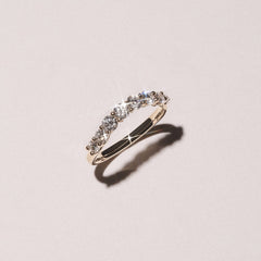 Legacy 0.90ct Round Cut Lab Diamond Half Eternity Ring in 18K Yellow Gold