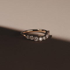 Legacy 0.90ct Round Cut Lab Diamond Half Eternity Ring in 18K Yellow Gold