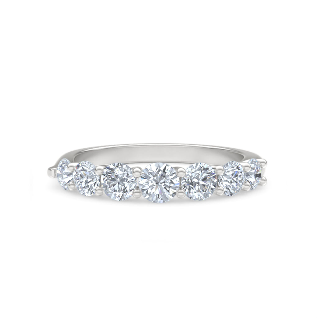 Legacy 1.00ct Round Cut Lab Diamond Half Eternity Ring in 18K White Gold