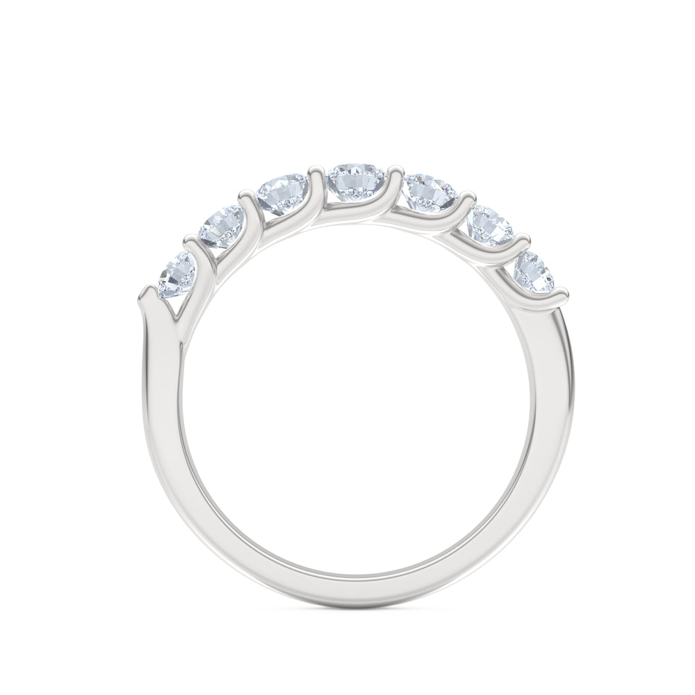 Legacy 1.00ct Round Cut Lab Diamond Half Eternity Ring in 18K White Gold