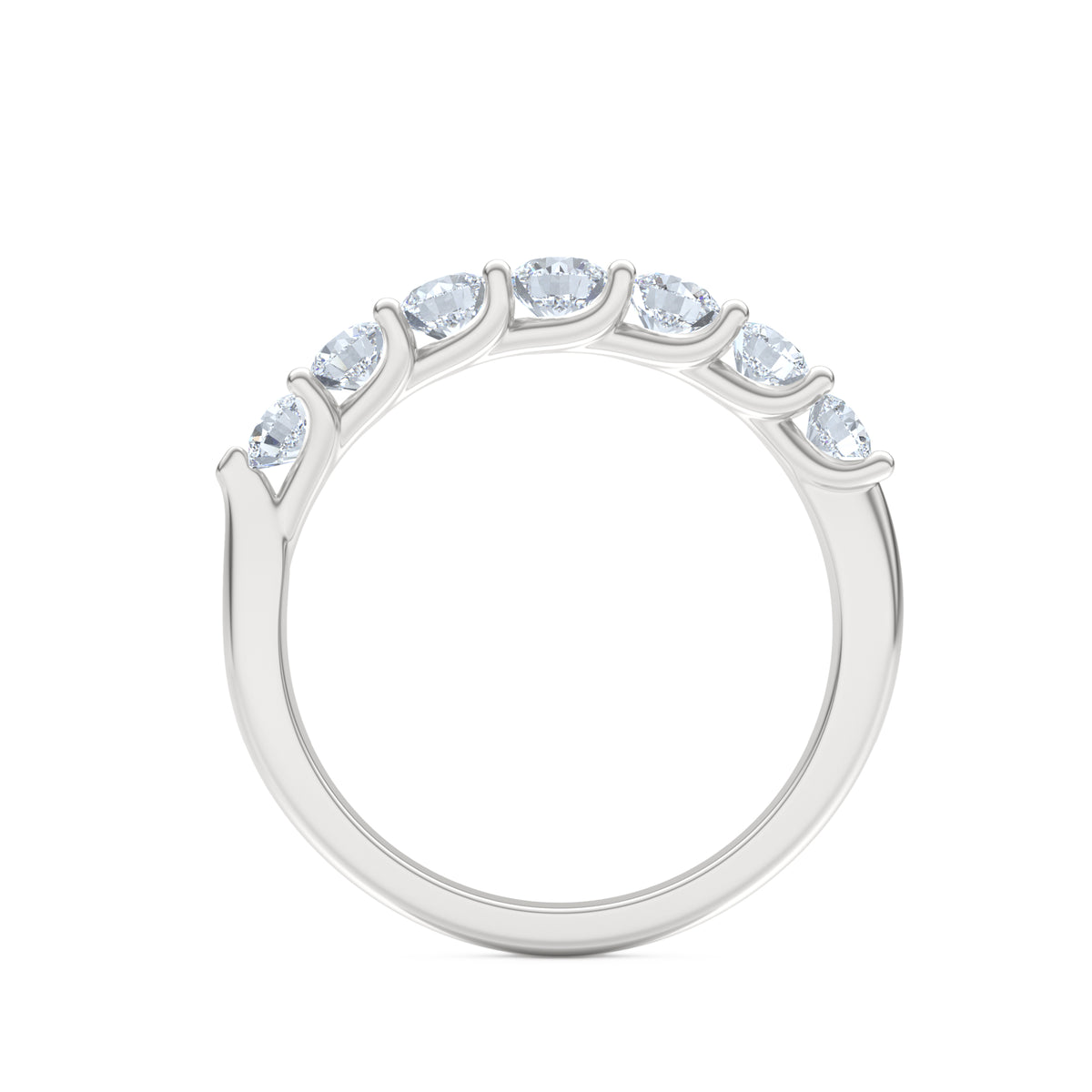 Legacy 1.00ct Round Cut Lab Diamond Half Eternity Ring in 18K White Gold