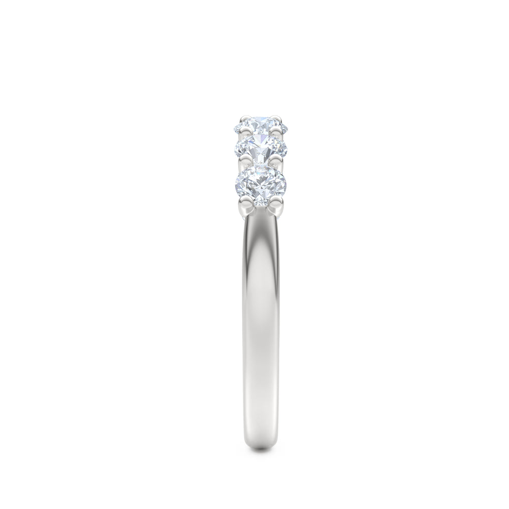 Legacy 1.00ct Round Cut Lab Diamond Half Eternity Ring in 18K White Gold