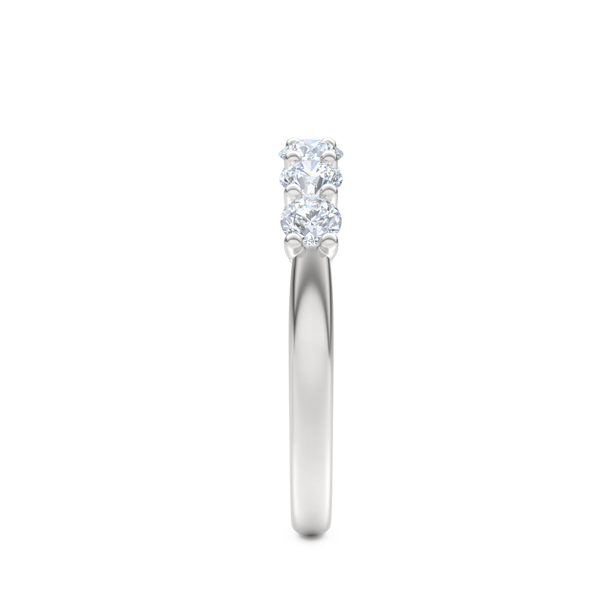 Legacy 1.00ct Round Cut Lab Diamond Half Eternity Ring in 18K White Gold