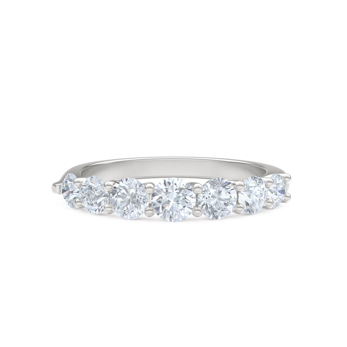 Legacy 1.00ct Round Cut Lab Diamond Half Eternity Ring in 18K White Gold