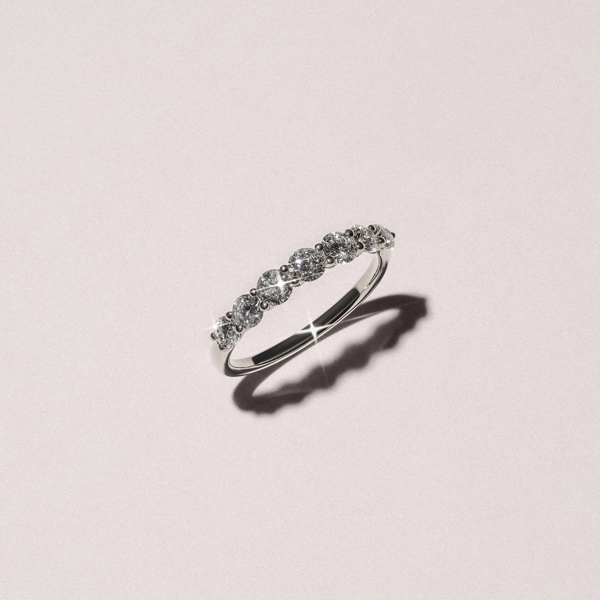 Legacy 1.00ct Round Cut Lab Diamond Half Eternity Ring in 18K White Gold