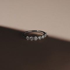 Legacy 1.00ct Round Cut Lab Diamond Half Eternity Ring in 18K White Gold