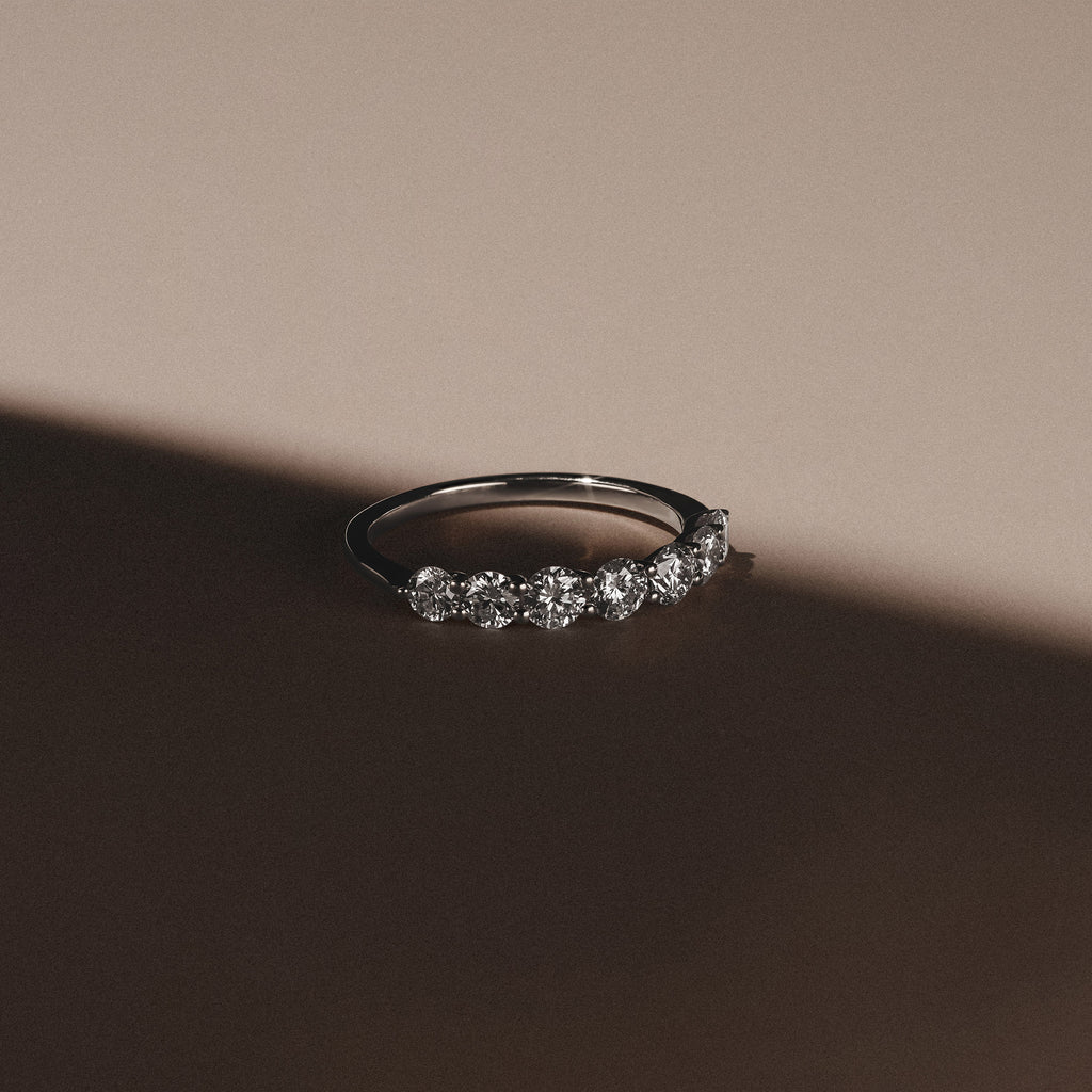 Legacy 1.00ct Round Cut Lab Diamond Half Eternity Ring in Platinum