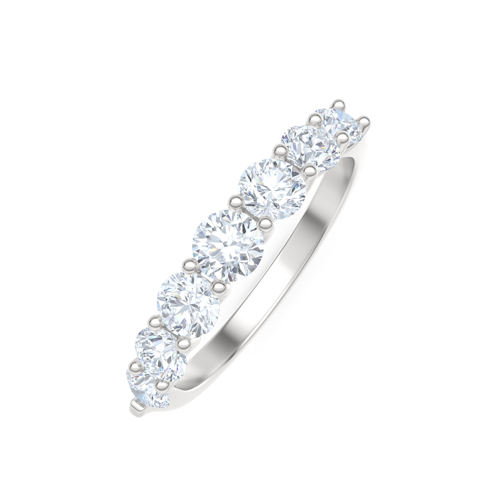 Legacy 1.00ct Round Cut Lab Diamond Half Eternity Ring in 18K White Gold