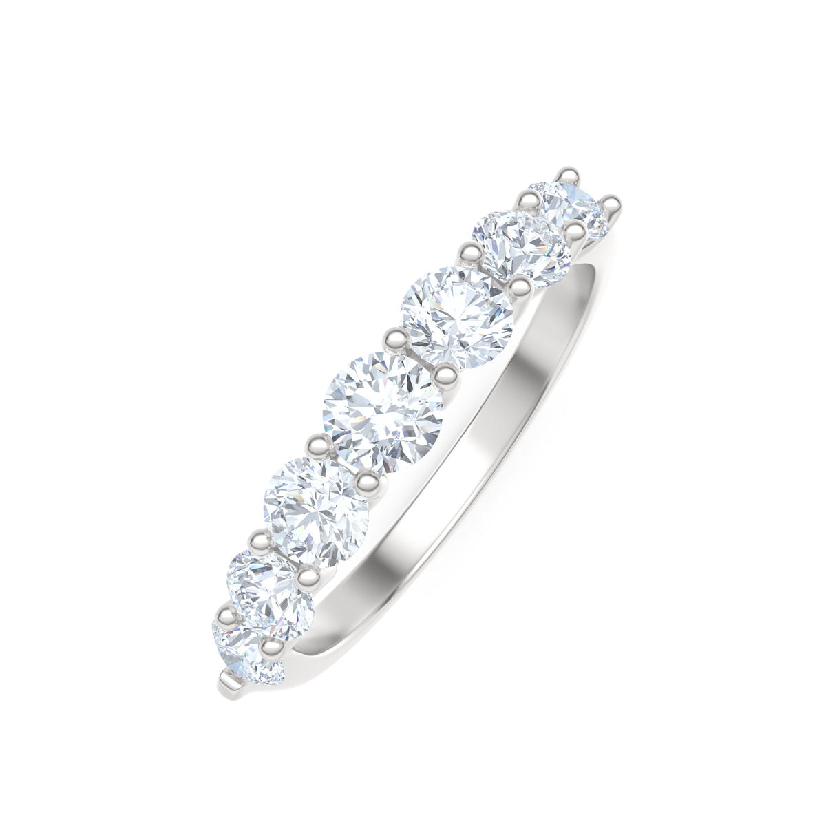 Legacy 1.00ct Round Cut Lab Diamond Half Eternity Ring in 18K White Gold