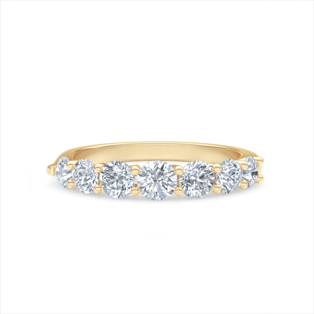Legacy 1.00ct Round Cut Lab Diamond Half Eternity Ring in 18K Yellow Gold