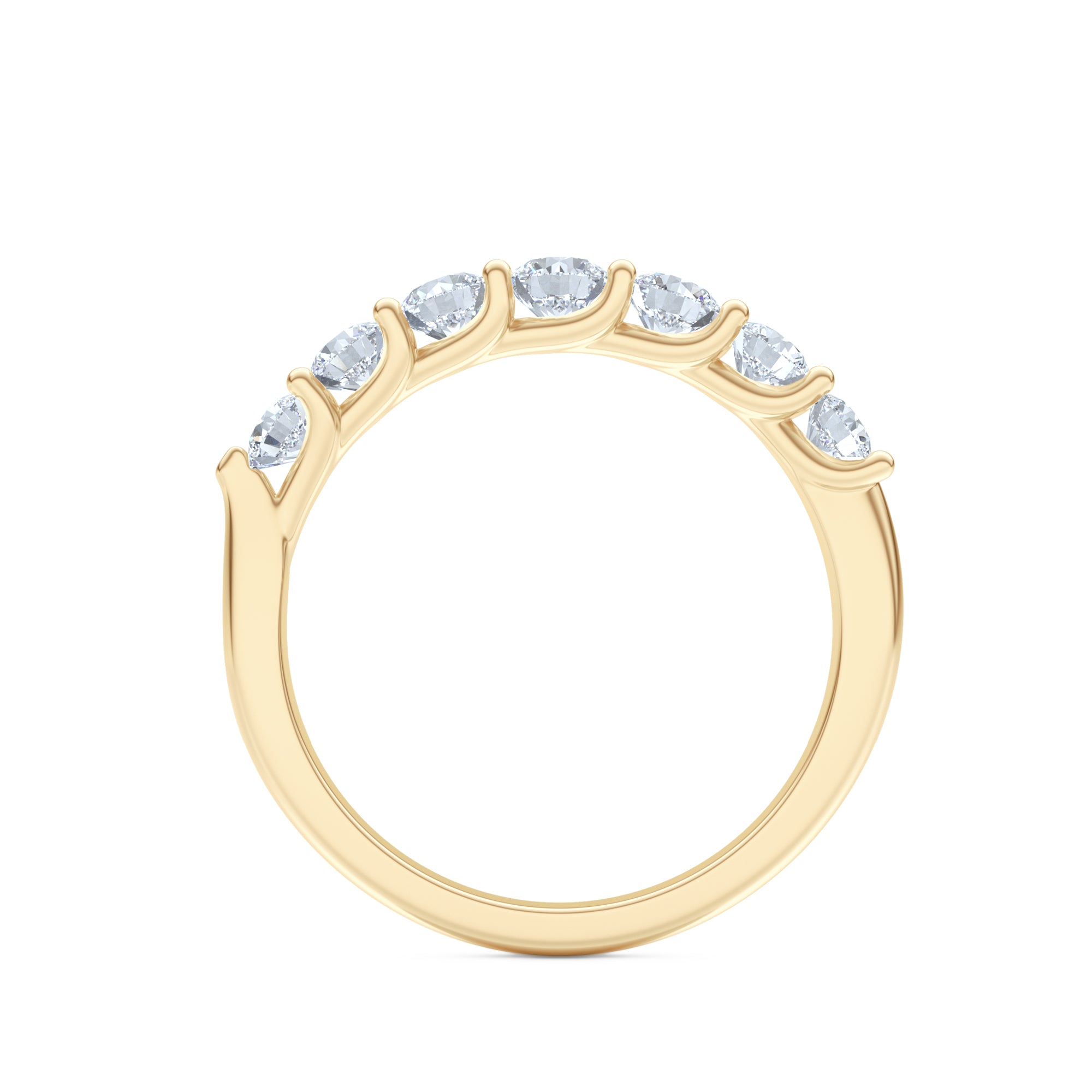 Legacy 1.00ct Round Cut Lab Diamond Half Eternity Ring in 18K Yellow Gold