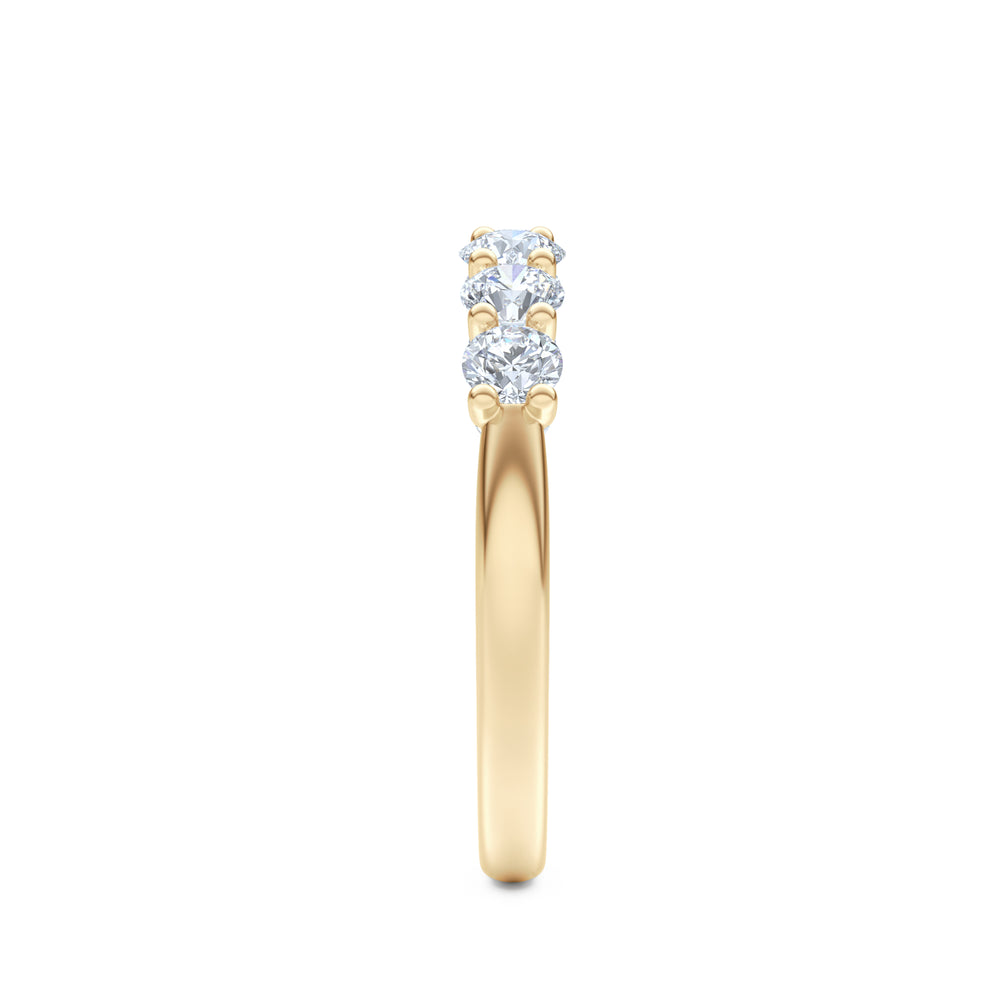 Legacy 1.00ct Round Cut Lab Diamond Half Eternity Ring in 18K Yellow Gold