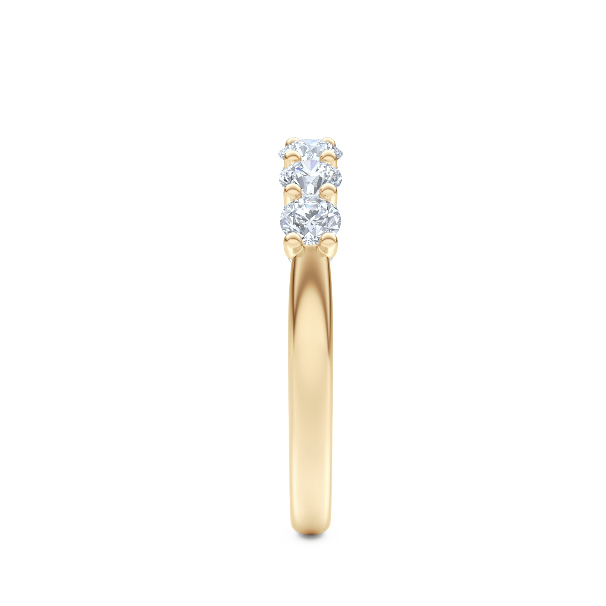 Legacy 1.00ct Round Cut Lab Diamond Half Eternity Ring in 18K Yellow Gold