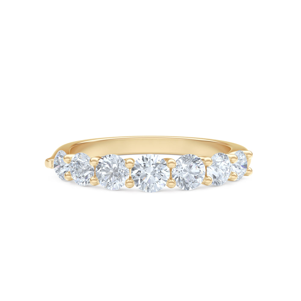 Legacy 1.00ct Round Cut Lab Diamond Half Eternity Ring in 18K Yellow Gold