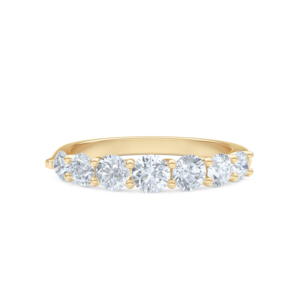 Legacy 1.00ct Round Cut Lab Diamond Half Eternity Ring in 18K Yellow Gold