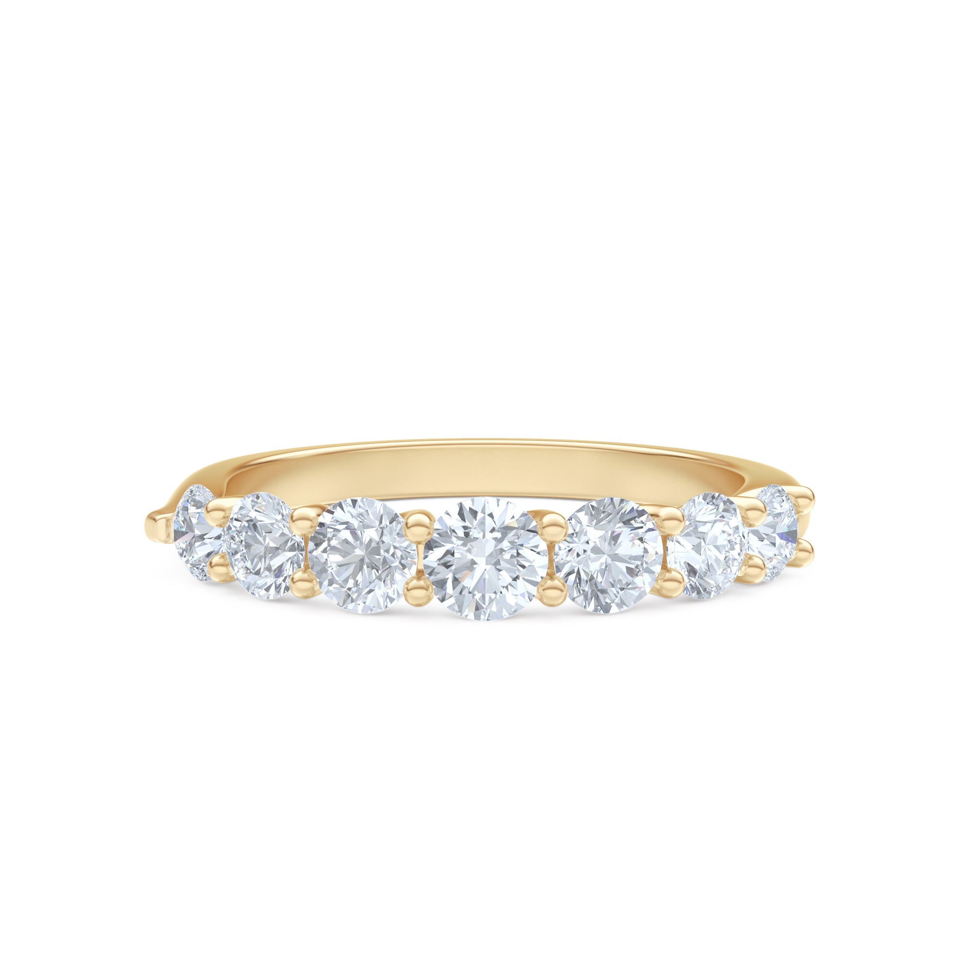 Legacy 1.00ct Round Cut Lab Diamond Half Eternity Ring in 18K Yellow Gold