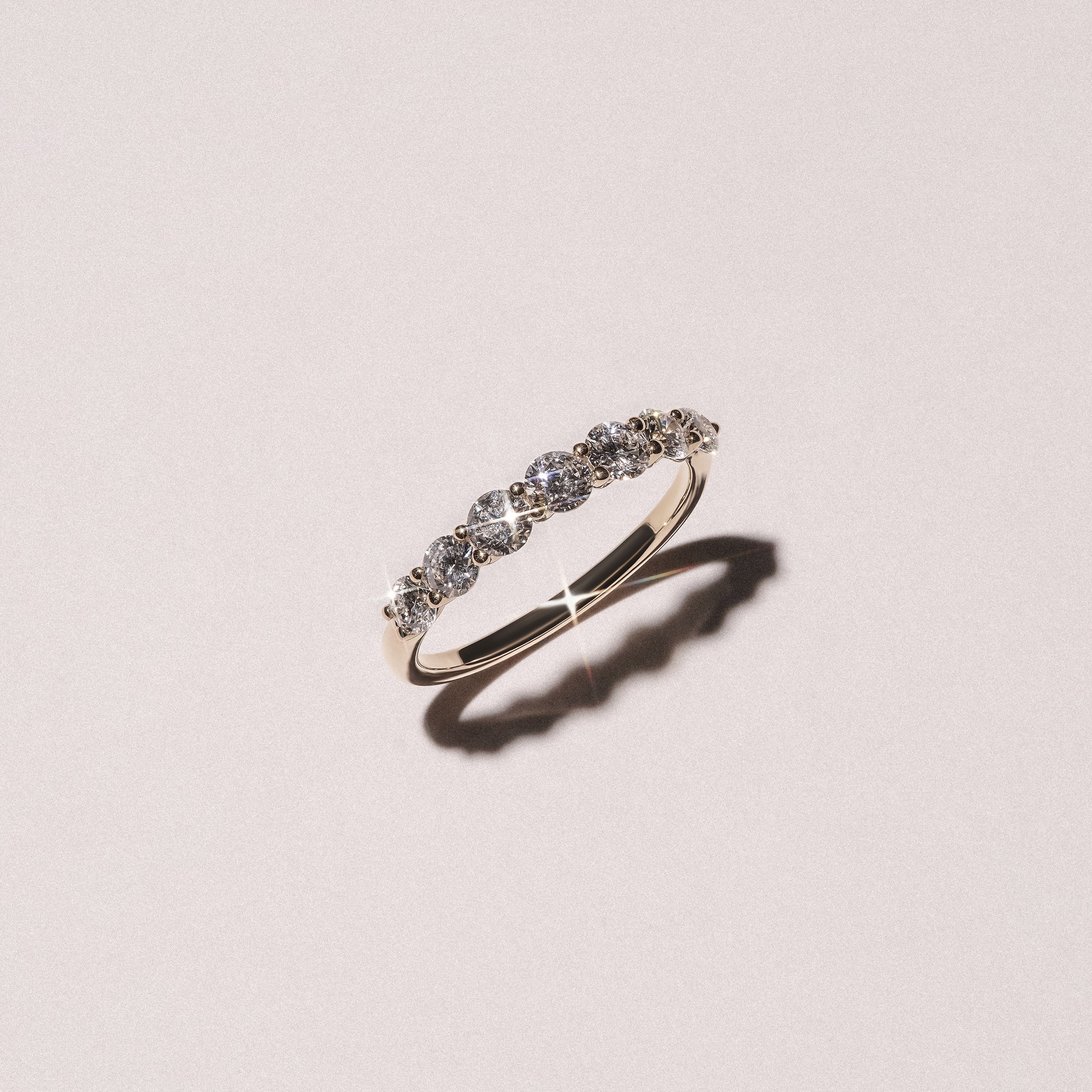 Legacy 1.00ct Round Cut Lab Diamond Half Eternity Ring in 18K Yellow Gold