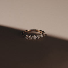 Legacy 1.00ct Round Cut Lab Diamond Half Eternity Ring in 18K Yellow Gold