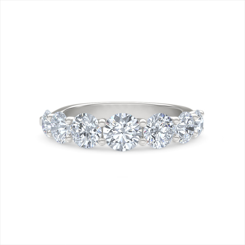 Legacy 2.00ct Round Cut Lab Diamond Half Eternity Ring in 18K White Gold