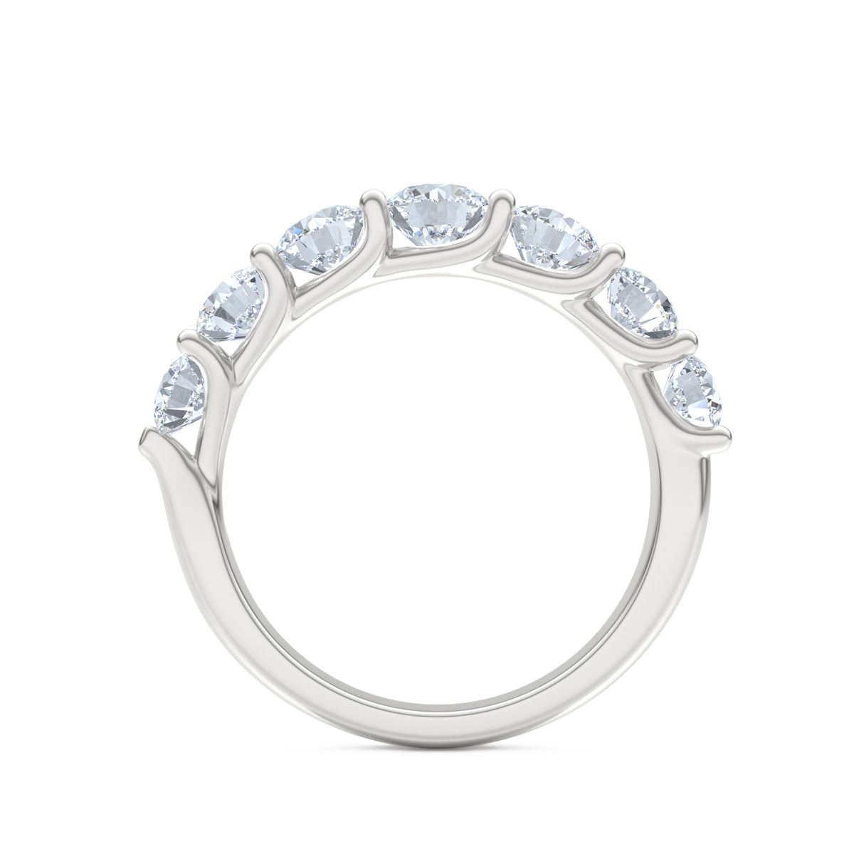 Legacy 2.00ct Round Cut Lab Diamond Half Eternity Ring in Platinum