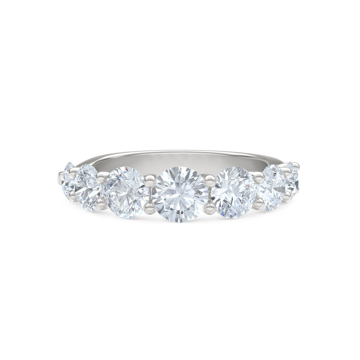 Legacy 2.00ct Round Cut Lab Diamond Half Eternity Ring in Platinum