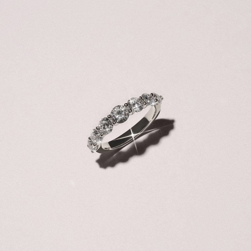 Legacy 2.00ct Round Cut Lab Diamond Half Eternity Ring in Platinum