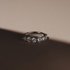 Legacy 2.00ct Round Cut Lab Diamond Half Eternity Ring in 18K White Gold