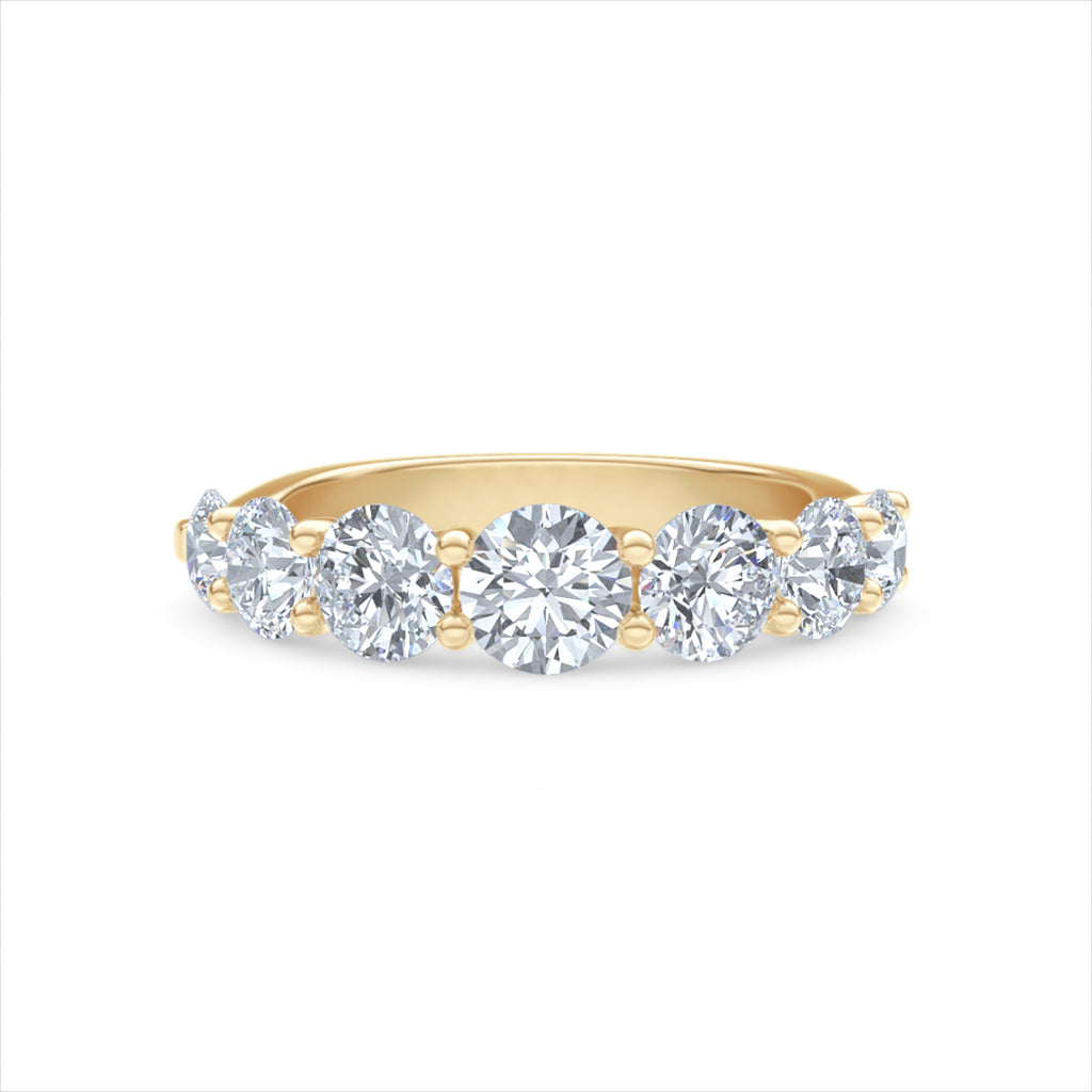 Legacy 2.00ct Round Cut Lab Diamond Half Eternity Ring in 18K Yellow Gold