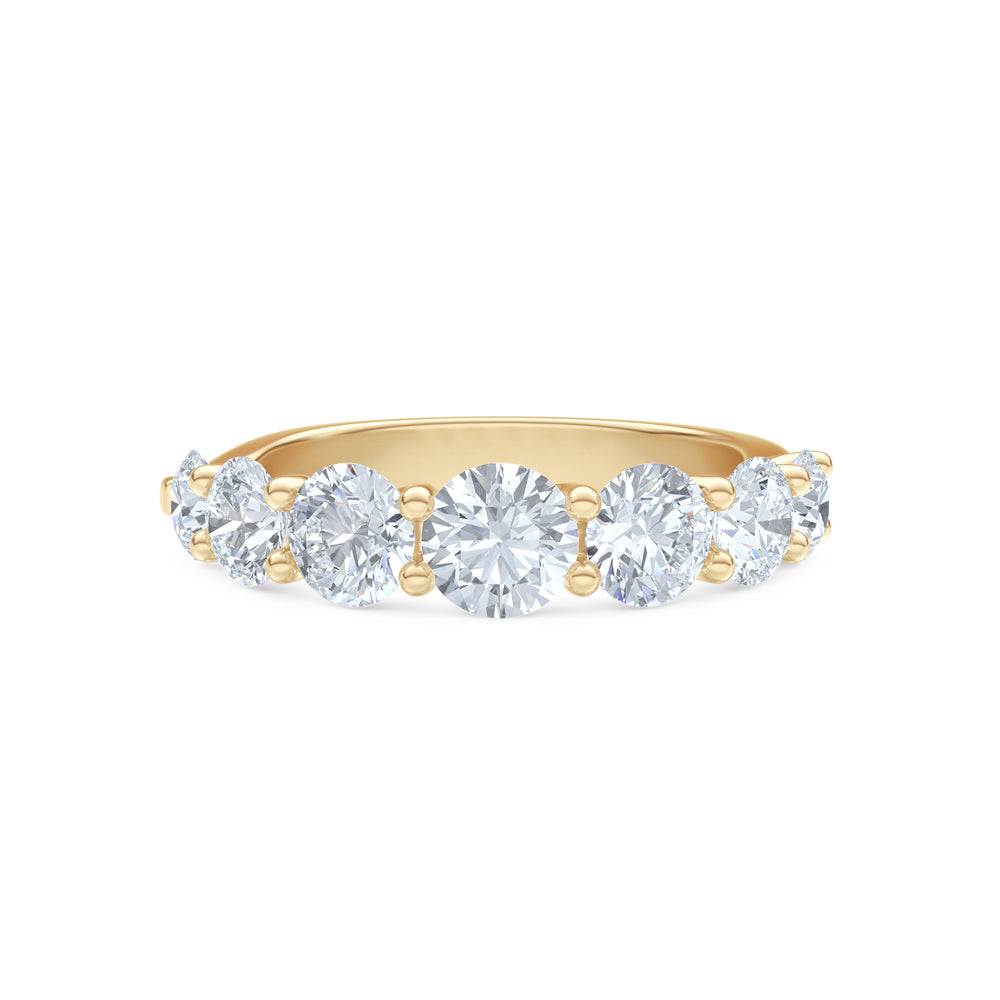 Legacy 2.00ct Round Cut Lab Diamond Half Eternity Ring in 18K Yellow Gold