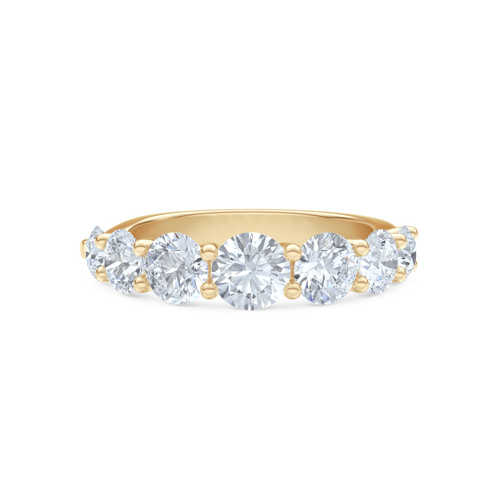 Legacy 2.00ct Round Cut Lab Diamond Half Eternity Ring in 18K Yellow Gold