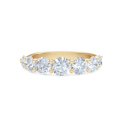 Legacy 2.00ct Round Cut Lab Diamond Half Eternity Ring in 18K Yellow Gold